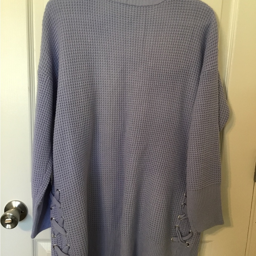 JUNIORS NO BOUNDARIES LAVENDER CARDIGAN SWEATER - Picture 2 of 3